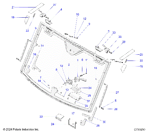 BODY, WINDSHIELD, TIP-OUT - R25RSY99AF/BF/AK/BK/AS/BS/AL/BL/AP/BP/A9/B9 (C733250)