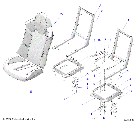 BODY, SEAT ASM. - G25GAB99GM (C750547)