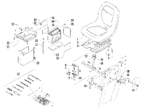 SEAT, BATTERY, AND TOOL KIT ASSEMBLY [89053]