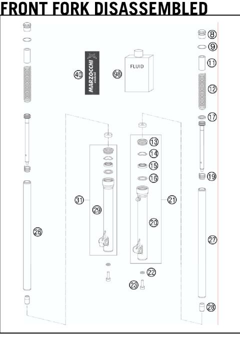 FRONT FORK DIS AS S EMB LED