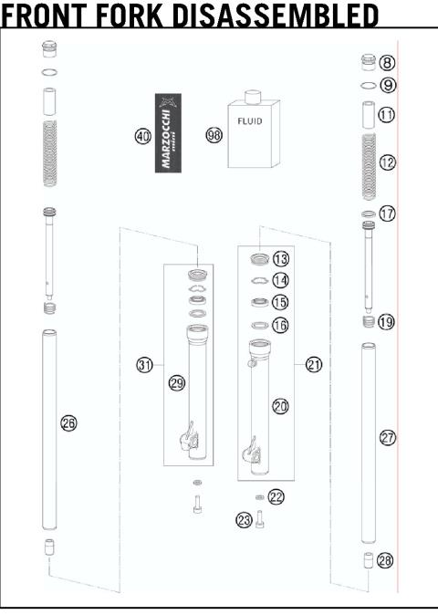 FRONT FORK DIS AS S EMB LED