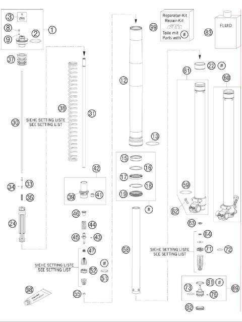 FRONT FORK DISSASSEMBLED           