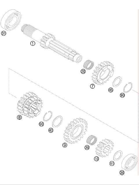 TRANSMISSION I - MAIN SHAFT        