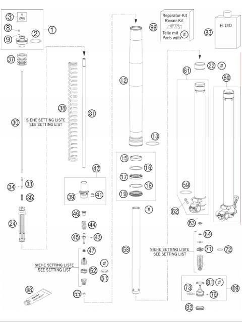 FRONT FORK DISSASSEMBLED           