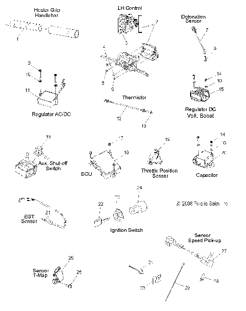 ELECTRICAL, SWITCHES, SENSORS and COMPONENTS - S09PK6KS/KE/PM6KS/KE (49SNOWELECT09600RMK)