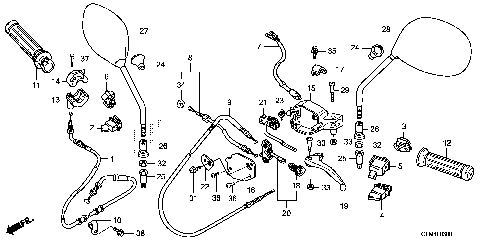 HANDLE LEVER@SWITCH@CABLE