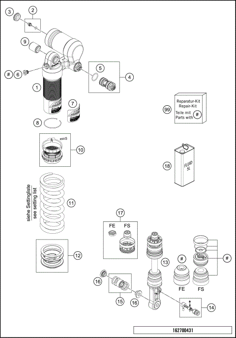SHOCK ABSORBER DISASSEMBLED