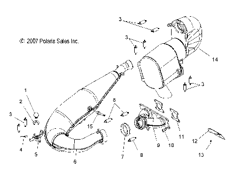 ENGINE, EXHAUST (700) - S08PM7/PG7/PH7 (49SNOWEXHAUSTRMK155)