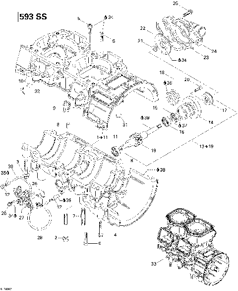 01- Crankcase, Water Pump And Oil Pump