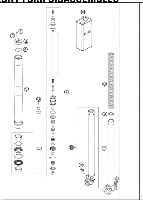 FRONT FORKDISASSEMBLED 