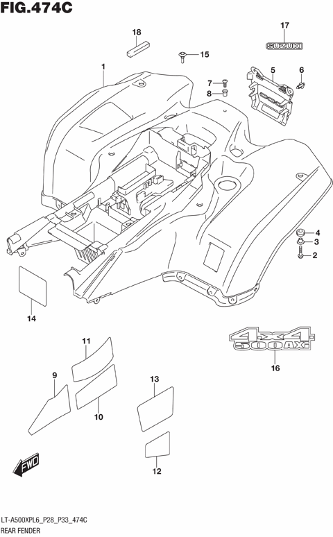 REAR FENDER (LT-A500XPZL6 P28)