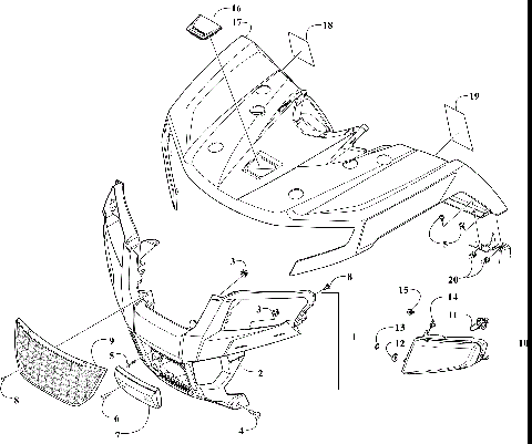 FRONT BODY PANEL AND HEADLIGHT ASSEMBLIES [303125]