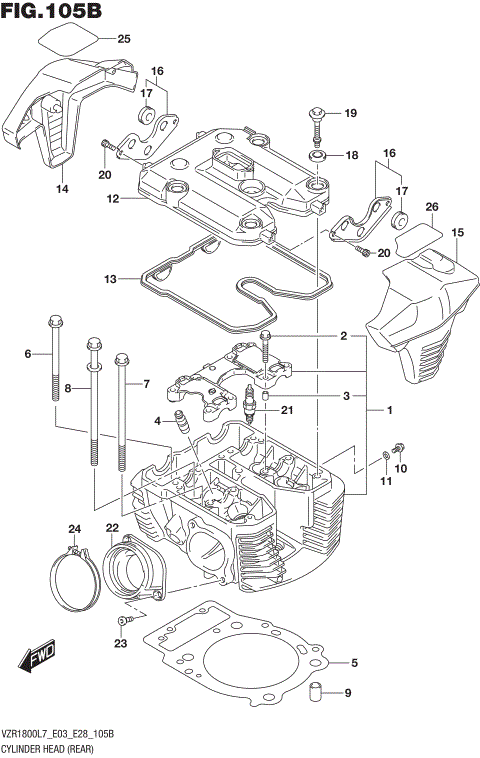CYLINDER HEAD (REAR) (VZR1800BZL7 E03)