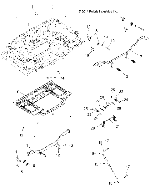 BODY, REAR BOX FRAME AND PIVOT - A15SWE57FA (49ATVBOX14570UTE)