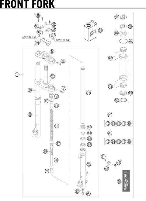 FRONT FORK Ref# 42 - 50            