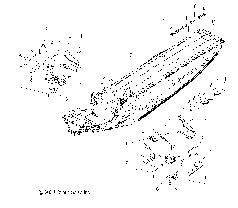 CHASSIS, ASM. and FOOTRESTS - S10PD7FSL (49SNOWCHASSIS10TRBO)