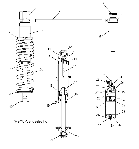 SUSPENSION, SHOCK, FRONT TRACK - S11MX6JSA/JEA (49SNOWSHOCKFRONT7043728)