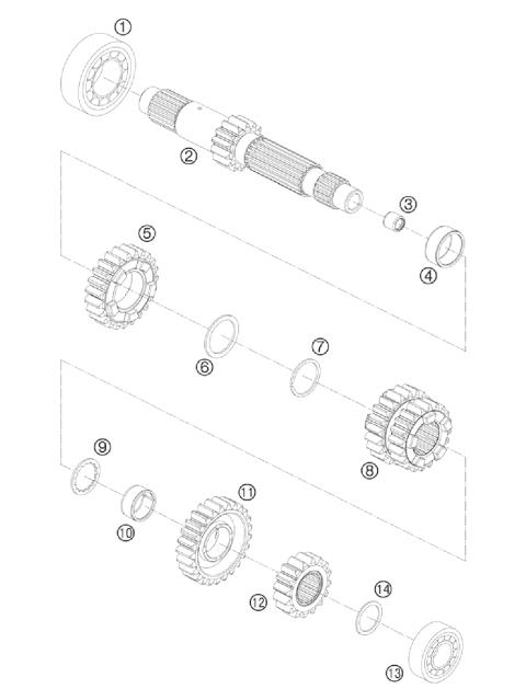 TRANSMISSION I - MAIN SHAFT        