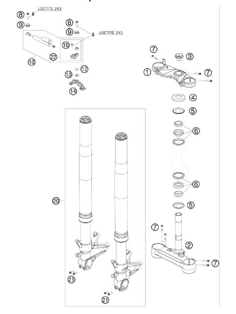 FRONT FORK, TRIPLE CLAMP           