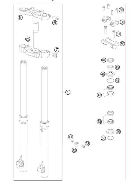 FRONT FORK, TRIPLE CLAMP           