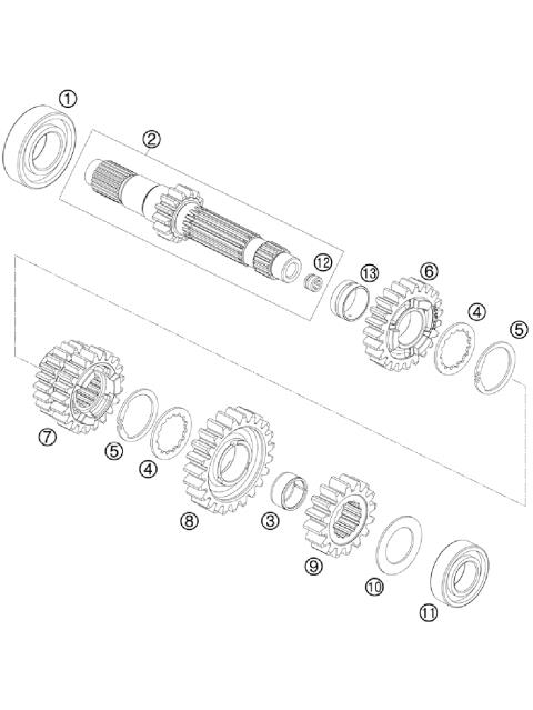 TRANSMISSION I - MAIN SHAFT        