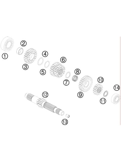 TRANSMISSION I - MAIN SHAFT        