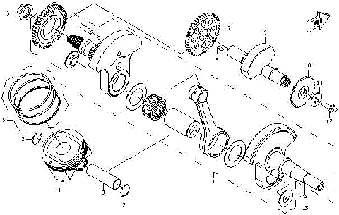 CRANKSHAFT, PISTON, BALANCER