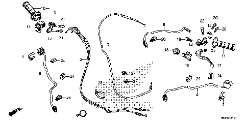 HANDLE LEVER@SWITCH@CABLE