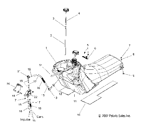 FUEL SYSTEM, FUEL TANK and PUMP - S08PB6FS/FE (49SNOW FUEL086008BALL)