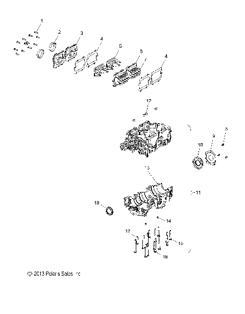 ENGINE, CRANKCASE - S14MX6JSA/JEA (49SNOWCRANKCASE14600R)