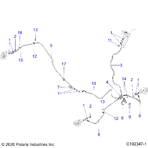 BRAKES, BRAKE LINES - A20SXA85A1/A7/CA1/CA7/E85A9/AF/AP/CA9/CAF/CAP/V85AP/CAP (C102347-1)