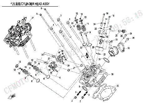 CYLINDER HEAD ASSY (WITHOUT FUEL VAPORIZATION SYSTEM)