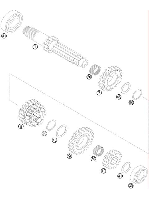 TRANSMISSION I - MAIN SHAFT        