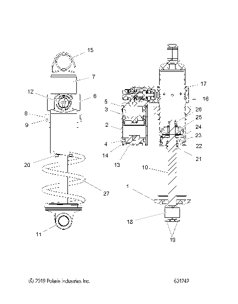 SUSPENSION, SHOCK, FRONT TRACK - S20EFT8R/EFN8R (601242)