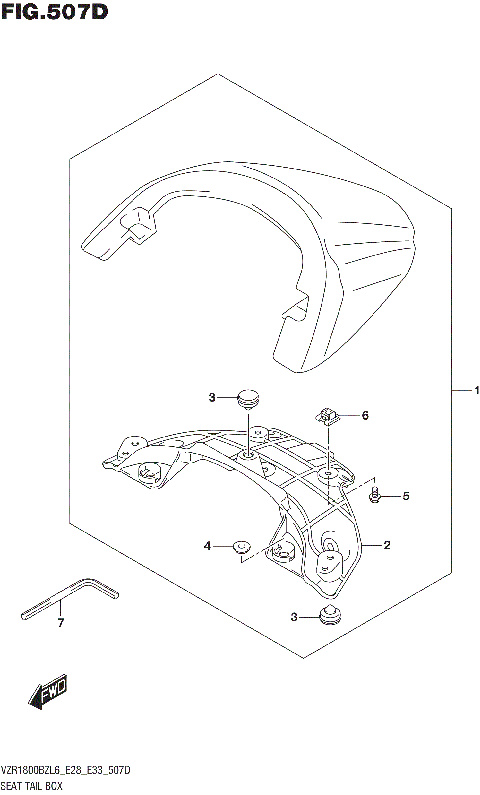 SEAT TAIL BOX (FOR PGZ)  (VZR1800BZL6 E33)