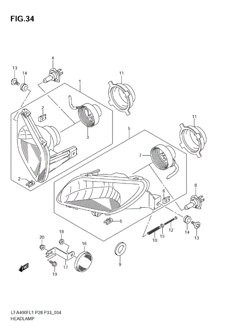 HEADLAMP (LT-A400F L1 E28)