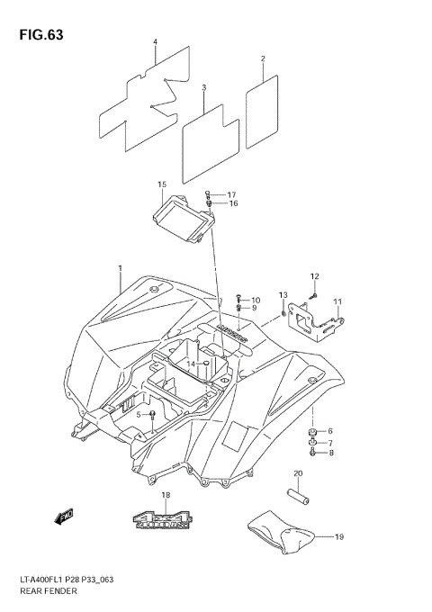 REAR FENDER (LT-A400F L1 E33)
