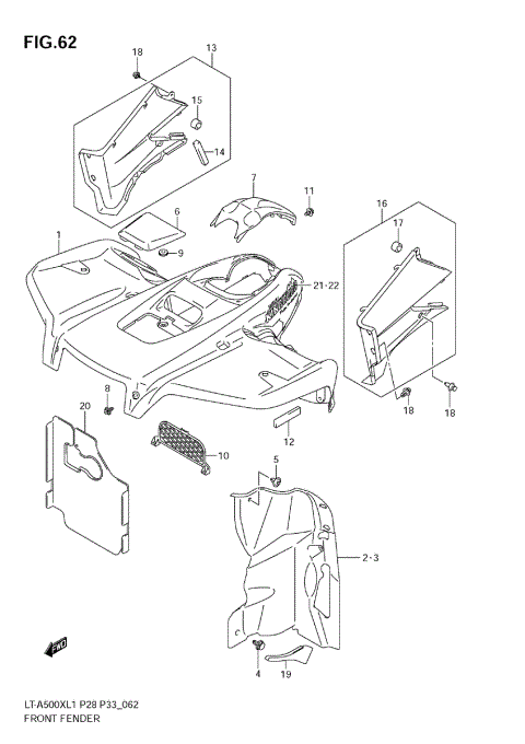 FRONT FENDER (LT-A500X L1 E28)
