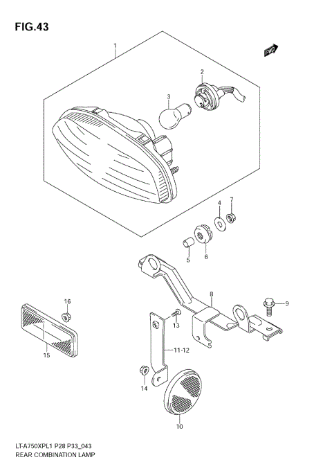 REAR COMBINATION LAMP (LT-A750XP L1 E28)