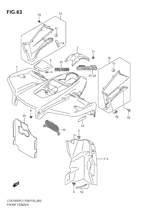 FRONT FENDER (LT-A750XP L1 E28)