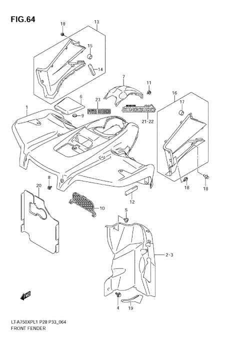 FRONT FENDER (LT-A750XP L1 E33)
