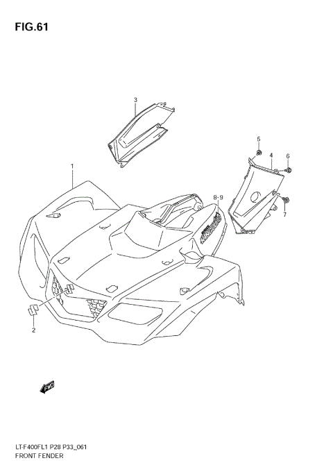 FRONT FENDER (LT-F400FZL1 E33)