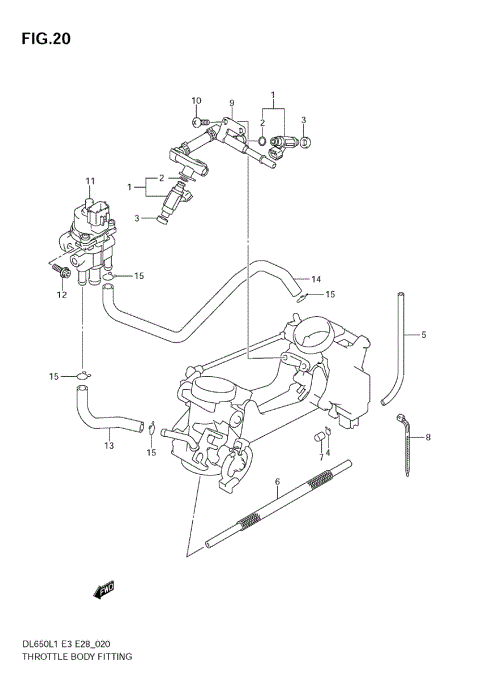 THROTTLE BODY FITTING (DL650A L1 E3)