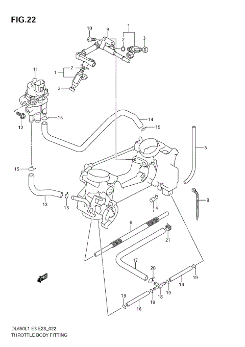 THROTTLE BODY FITTING (DL650A L1 E33)
