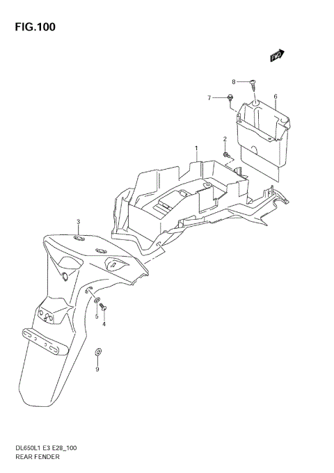 REAR FENDER (DL650 L1 E33)