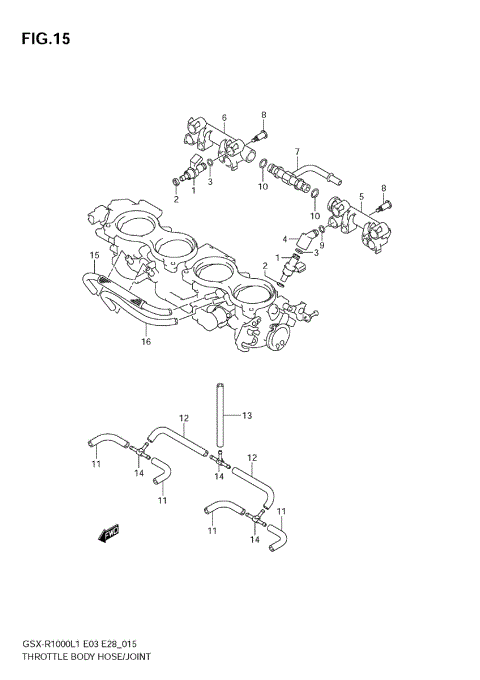THROTTLE BODY HOSE/JOINT (GSX-R1000L1 E28)