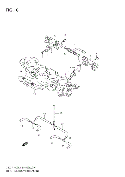 THROTTLE BODY HOSE/JOINT (GSX-R1000L1 E3)