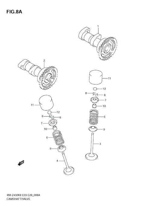 CAMSHAFT - VALVE (RM-Z450 L1)