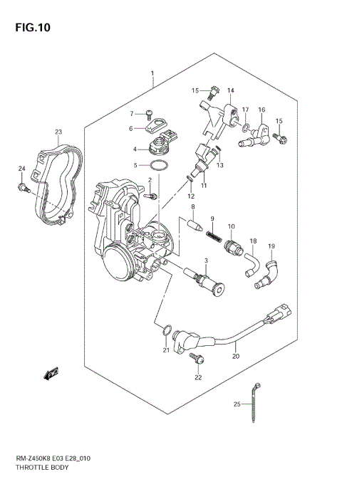 THROTTLE BODY (RM-Z450 K8/K9/L0)