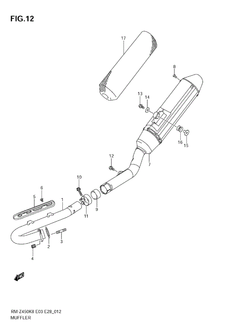 MUFFLER (RM-Z450 K8/K9)